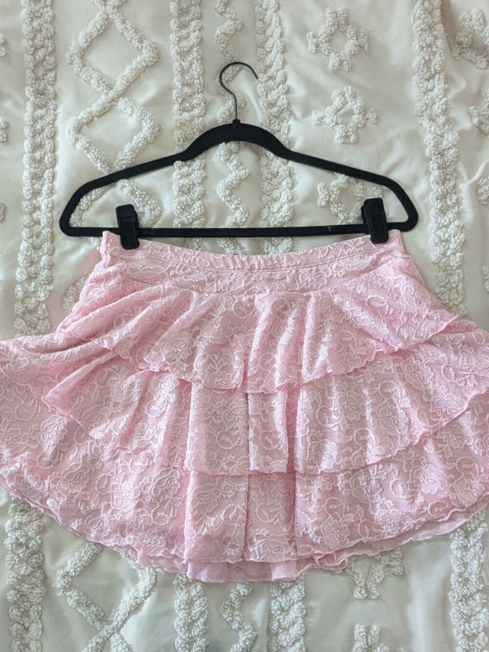 Avidlove lace ruffle mini skirt